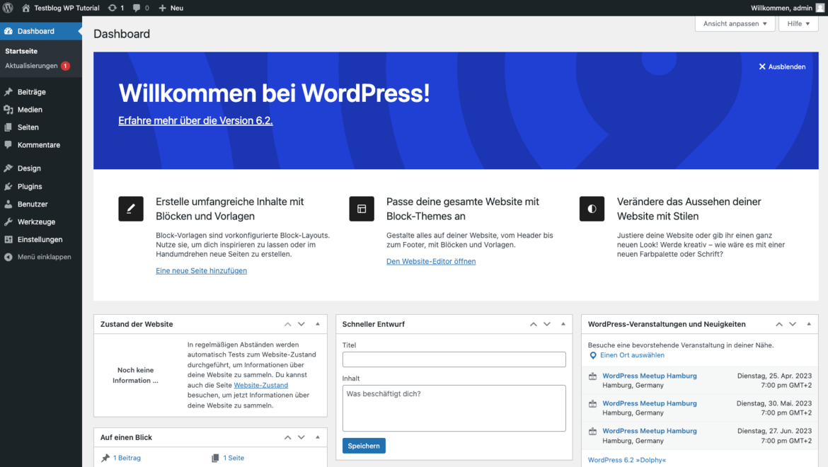 WordPress-Dashboard